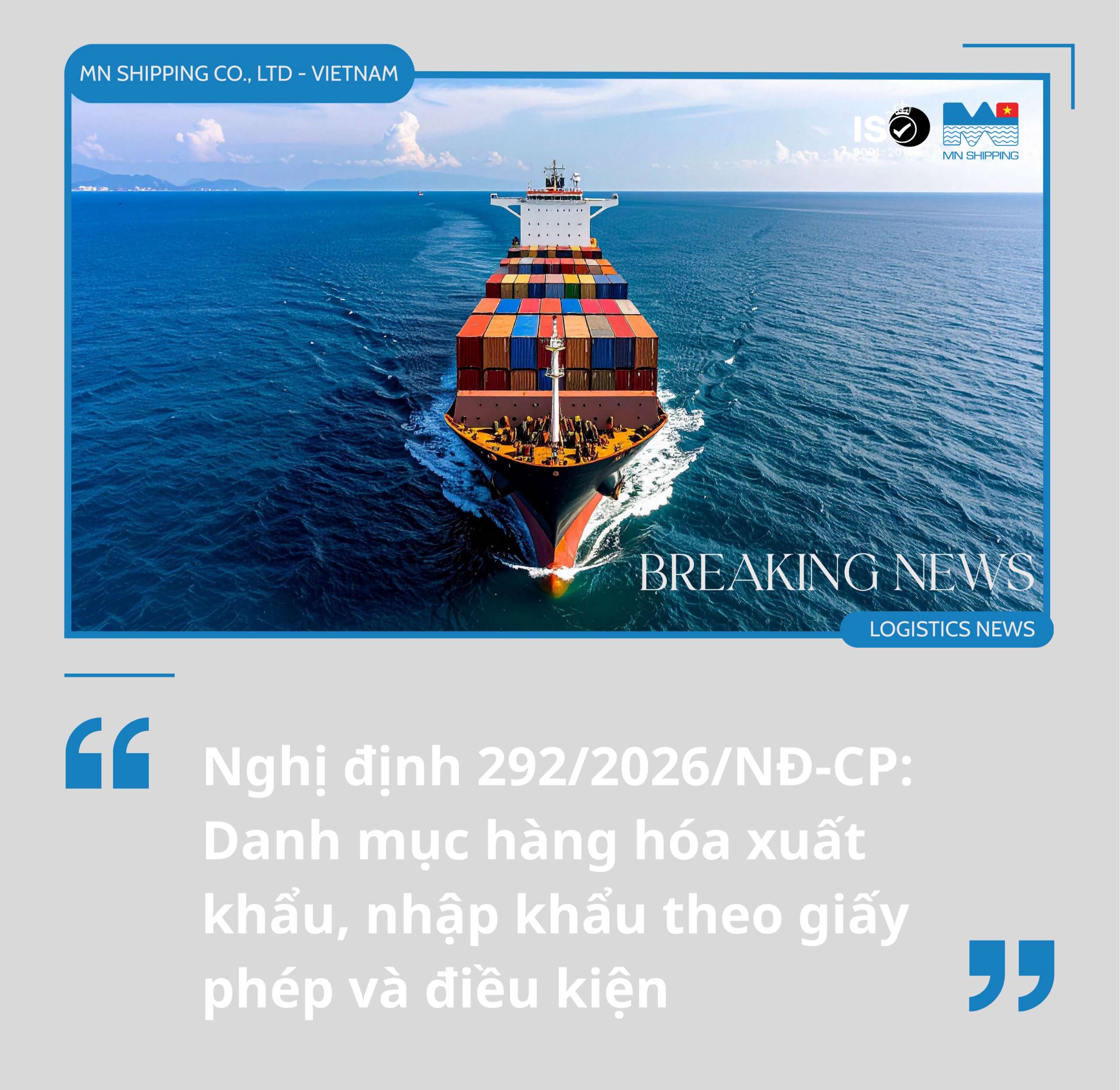 Hàng hóa xuất khẩu, nhập khẩu theo giấy phép và điều kiện | Nghị định 292/2026/NĐ-CP