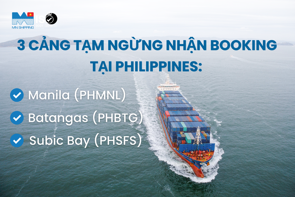 3 cảng tạm ngừng nhận booking tại Philippines